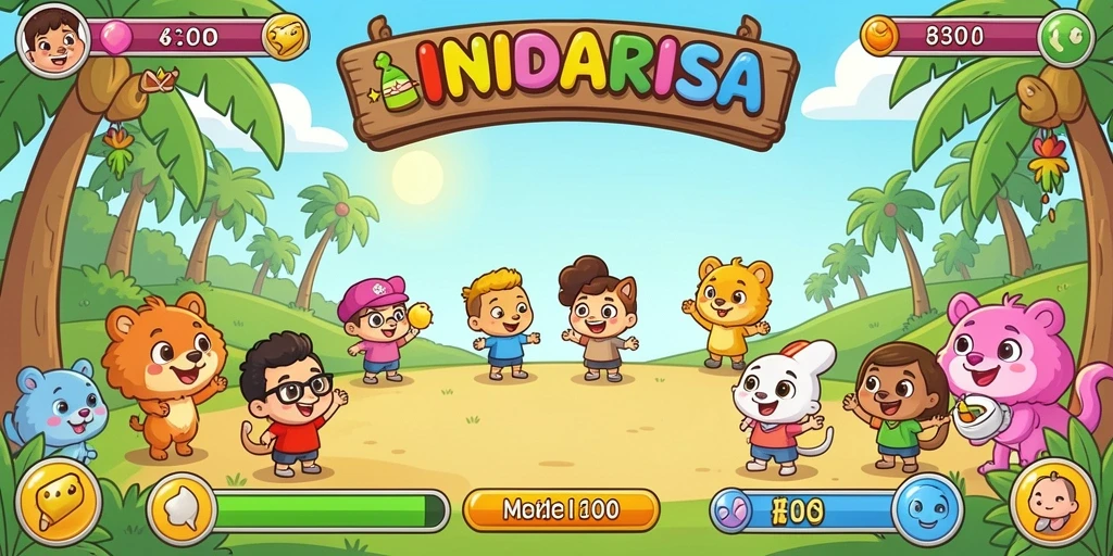 Tampilan awal permainan 5RT dengan karakter utama.