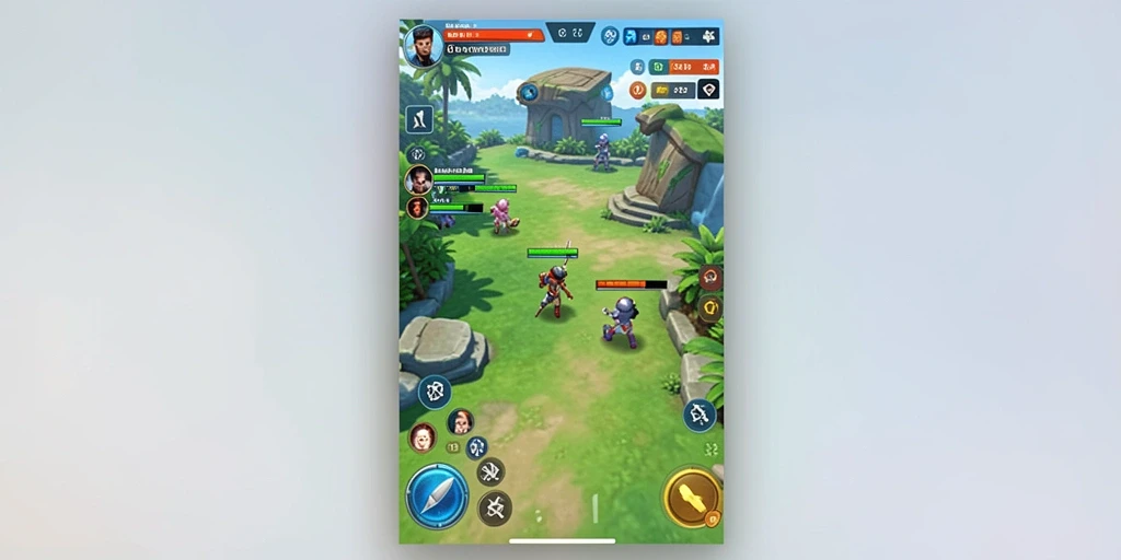 Screenshot menunjukkan tampilan pulau indah yang dibangun pemain.