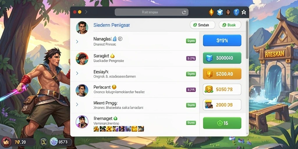 Screenshot menunjukkan beragam tema mesin slot yang tersedia.
